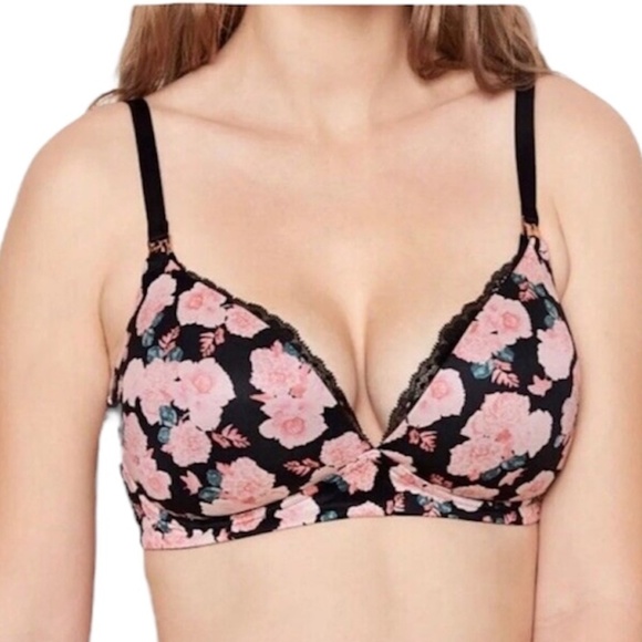 NWT Victorias Secret smooth maternity nursing wireless pink floral bra 32DDD 32F - Picture 1 of 13